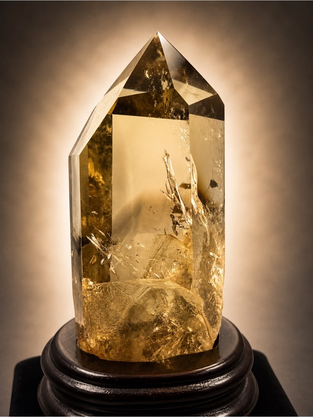 Citrine Point Crystal with Phantom Brazil